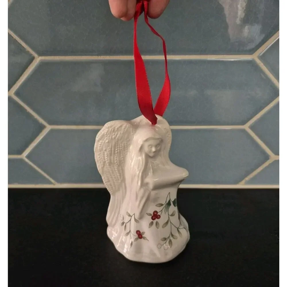 Vintage Pfaltzgraff Winter Berry Angel Christmas Ornament